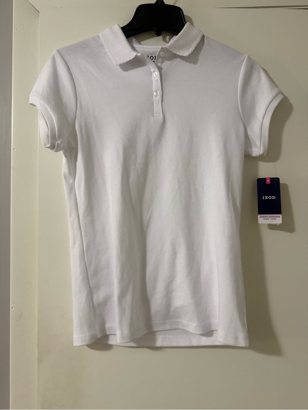Izod White Girls' Short Sleeve Polo school uniform approved